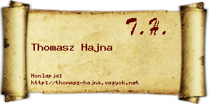 Thomasz Hajna névjegykártya